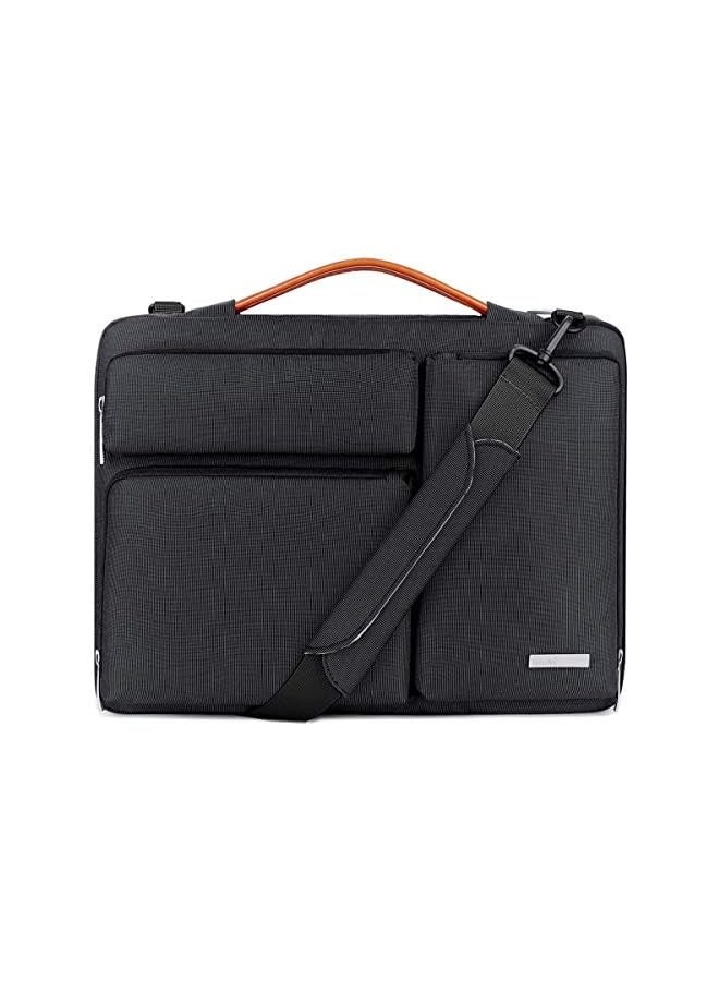 Lacdo 15.6" 360° Protective Laptop Shoulder Bag Sleeve Case for 15.6" Dell Inspiron 15 3000 / HP Pavilion Gaming、Envy、15-dy/Lenovo ThinkPad E15、Ideapad、Legion/ASUS ROG Strix G/Acer Computer,Black  - Image 1
