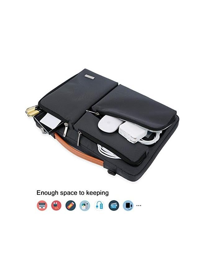 Lacdo 15.6" 360° Protective Laptop Shoulder Bag Sleeve Case for 15.6" Dell Inspiron 15 3000 / HP Pavilion Gaming、Envy、15-dy/Lenovo ThinkPad E15、Ideapad、Legion/ASUS ROG Strix G/Acer Computer,Black  - Image 2