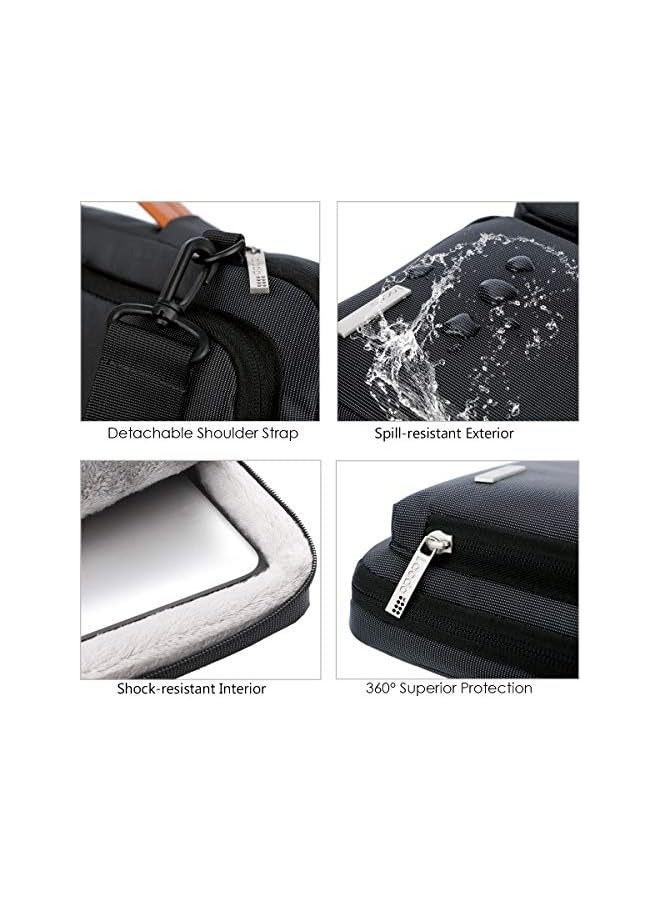 Lacdo 15.6" 360° Protective Laptop Shoulder Bag Sleeve Case for 15.6" Dell Inspiron 15 3000 / HP Pavilion Gaming、Envy、15-dy/Lenovo ThinkPad E15、Ideapad、Legion/ASUS ROG Strix G/Acer Computer,Black  - Image 4