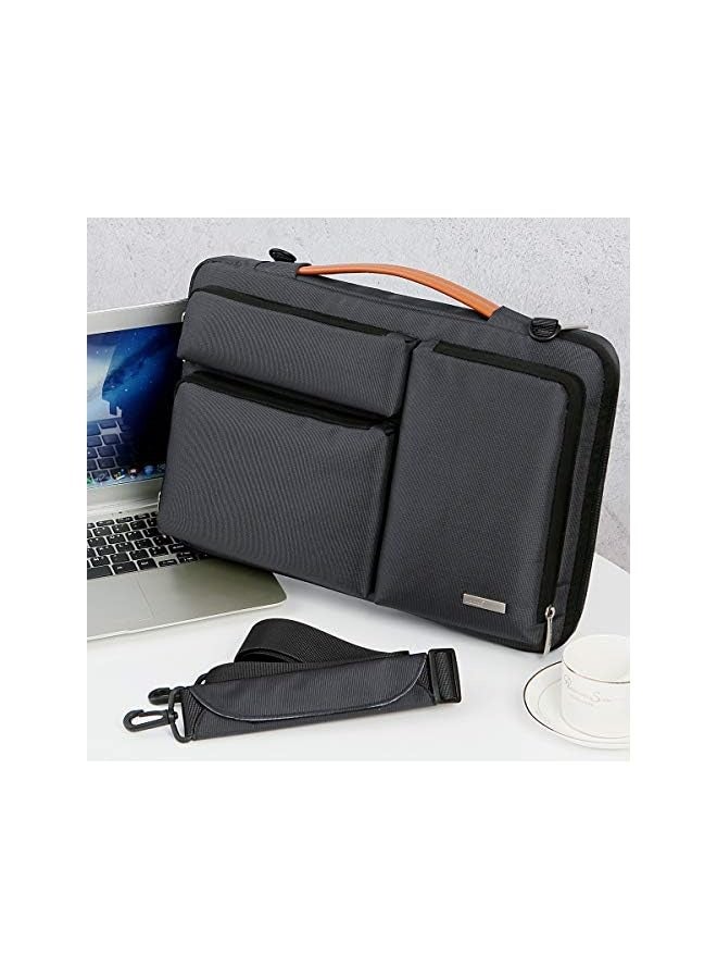 Lacdo 15.6" 360° Protective Laptop Shoulder Bag Sleeve Case for 15.6" Dell Inspiron 15 3000 / HP Pavilion Gaming、Envy、15-dy/Lenovo ThinkPad E15、Ideapad、Legion/ASUS ROG Strix G/Acer Computer,Black  - Image 5