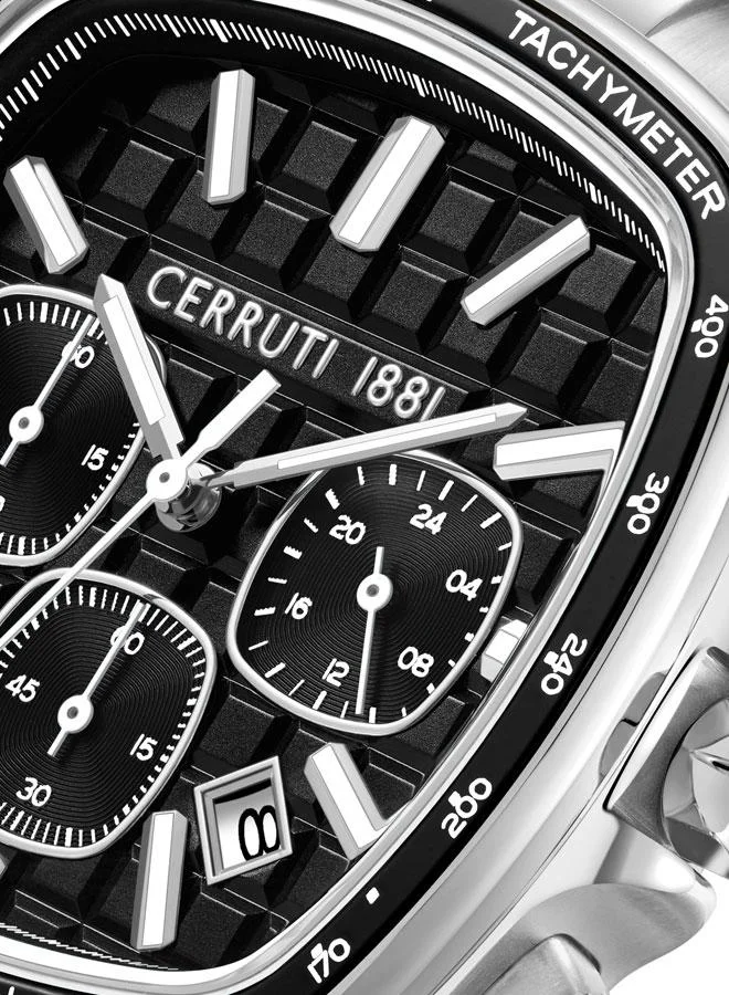 CERRUTI 1881  Cerruti 1881 Gents Stainless Steel Black Matt Dial Watch for Men | Best Price UAE