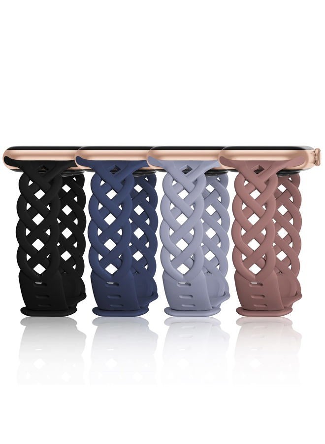 iWabcertoo Vs Compatible with Apple Watch Band 40mm 38mm 41mm 44mm 45mm 46mm 42mm Women Floral Breathable Braided Lace Thin Sport Strap Replacement Wristbands for iWatch SE Series 10 9 8 7 6 5 4 3 ultra 2 - Image 1