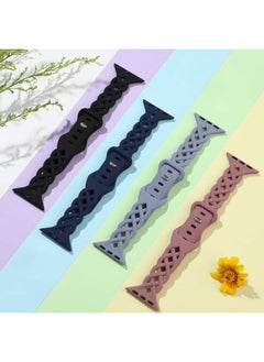 iWabcertoo Vs Compatible with Apple Watch Band 40mm 38mm 41mm 44mm 45mm 46mm 42mm Women Floral Breathable Braided Lace Thin Sport Strap Replacement Wristbands for iWatch SE Series 10 9 8 7 6 5 4 3 ultra 2  - Image 4