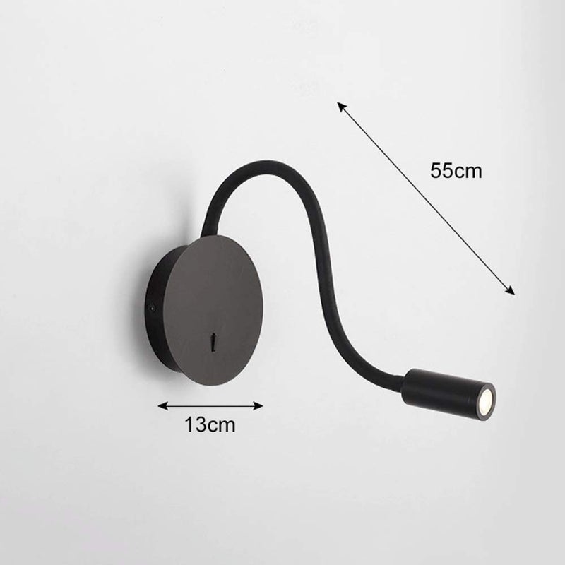 Modern White 6000k LED Wall Sconce Gooseneck Reading Light For Bedroom Living Room Study - Image 5