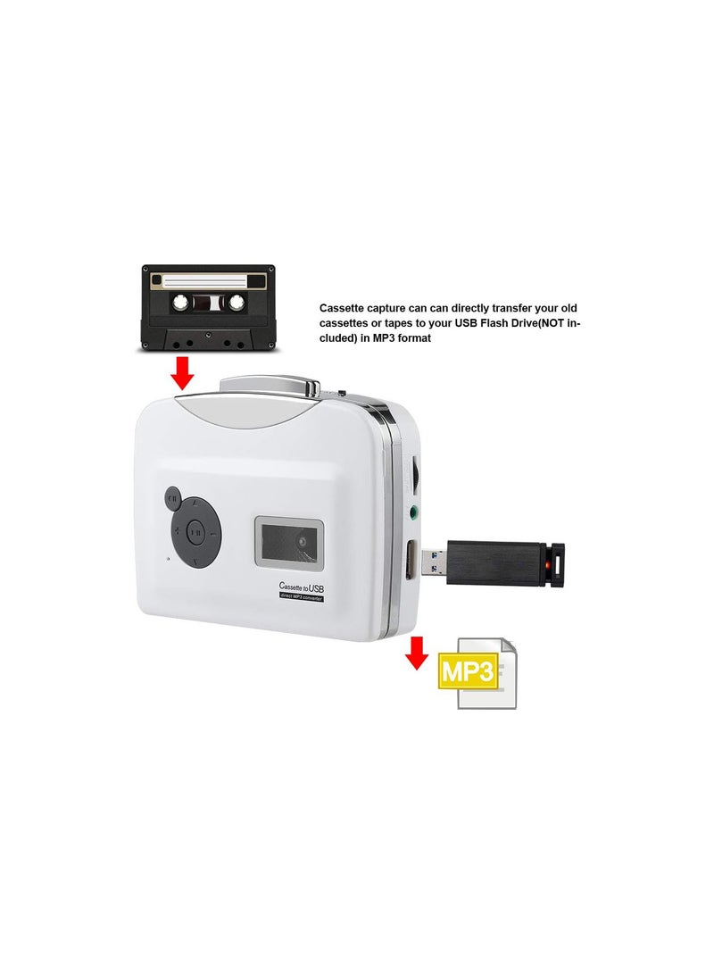 GGOOT Portable Cassette Tape to MP3 Converter, USB Flash Drive Audio Music Player, Converter Tape to USB Flash in MP3 Format, No Computer Required - Image 5