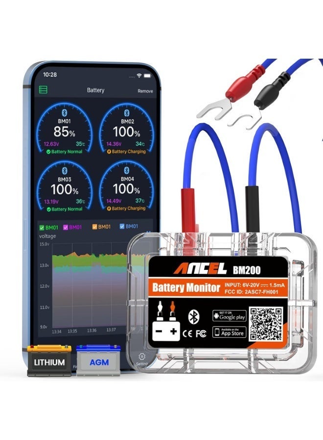 Ancel BM200 12V Battery Monitor Wireless Bluetooth Car Battery Health APP Monitoring Battery Tester Tools For Android IOS - Image 1