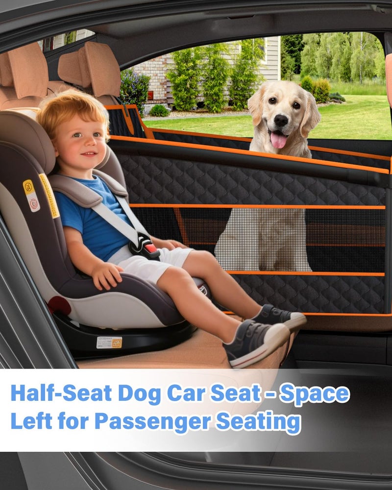 Instraella Dog Car Seat for Large Dogs, Half Back Seat Extender with Hard Bottom, Waterproof Non-Slip Pet Car Seat for Cars, SUVs and Trucks, Fits Medium Dogs - Image 2