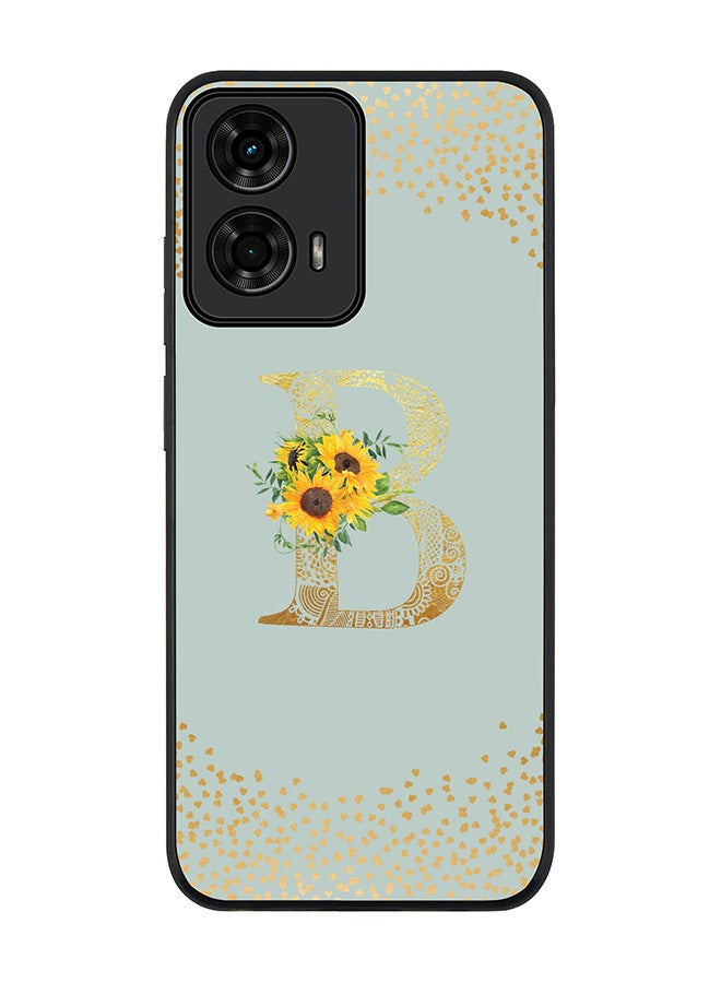 Stylizedd For Motorola Moto G24 / G24 Power Case,Slim fit Camera Protection, Shockproof Thin Phone cover - Custom Floral Monogram - B (Light Grey ) - Image 1