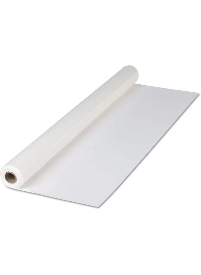 Zalcoon Jumbo Sufra Roll | Table Cover Sheet | Bio-Degradable HDPE Table Cover |100 X 130CM 50 SHEETS, 69CM X 4 & 8 Kgs (White) - Image 1