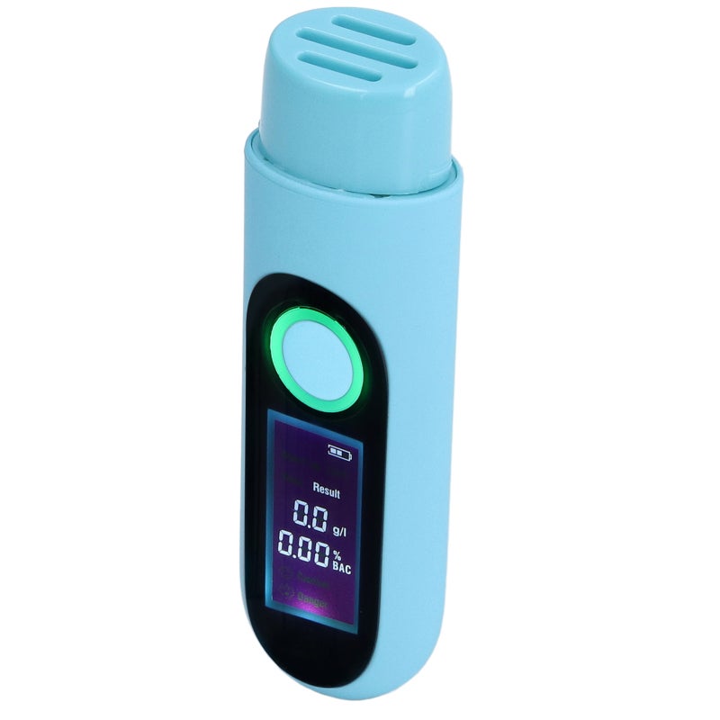 Breathalyzer: Blue ABS Material Contactless Testing - USB Charging Portable Breath Alcohol Tester for Personal On-the-go Use - Image 4