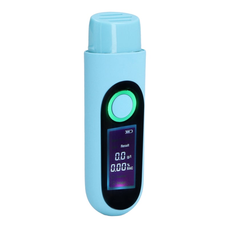Breathalyzer: Blue ABS Material Contactless Testing - USB Charging Portable Breath Alcohol Tester for Personal On-the-go Use - Image 3