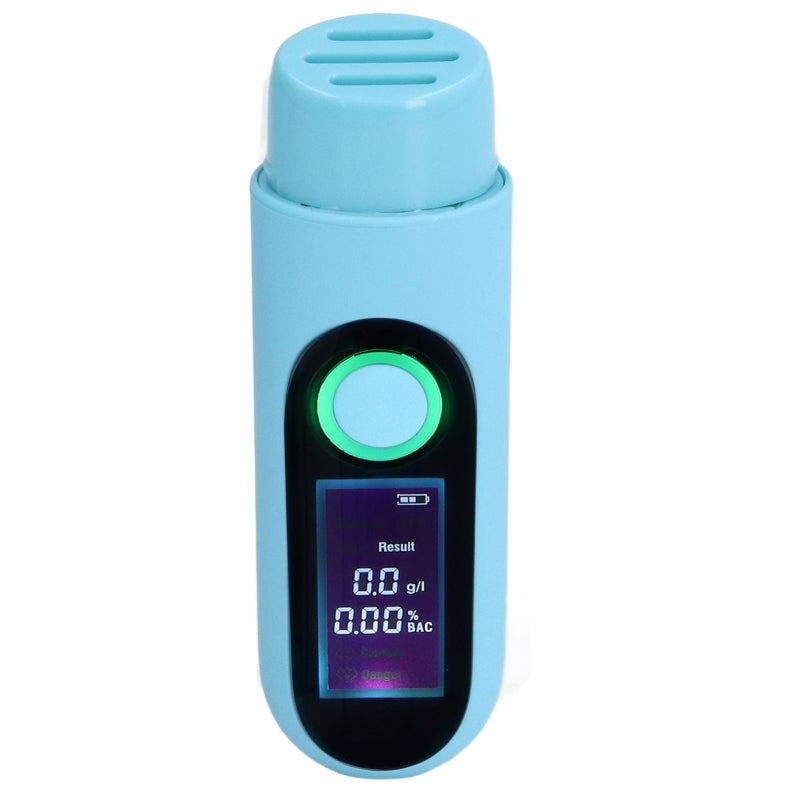 Breathalyzer: Blue ABS Material Contactless Testing - USB Charging Portable Breath Alcohol Tester for Personal On-the-go Use - Image 5