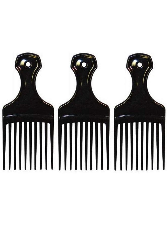 Comfort Axis مشط بلاستيكي صغير ومشط شعر 3 عبوات باللون الأسود - Image 1