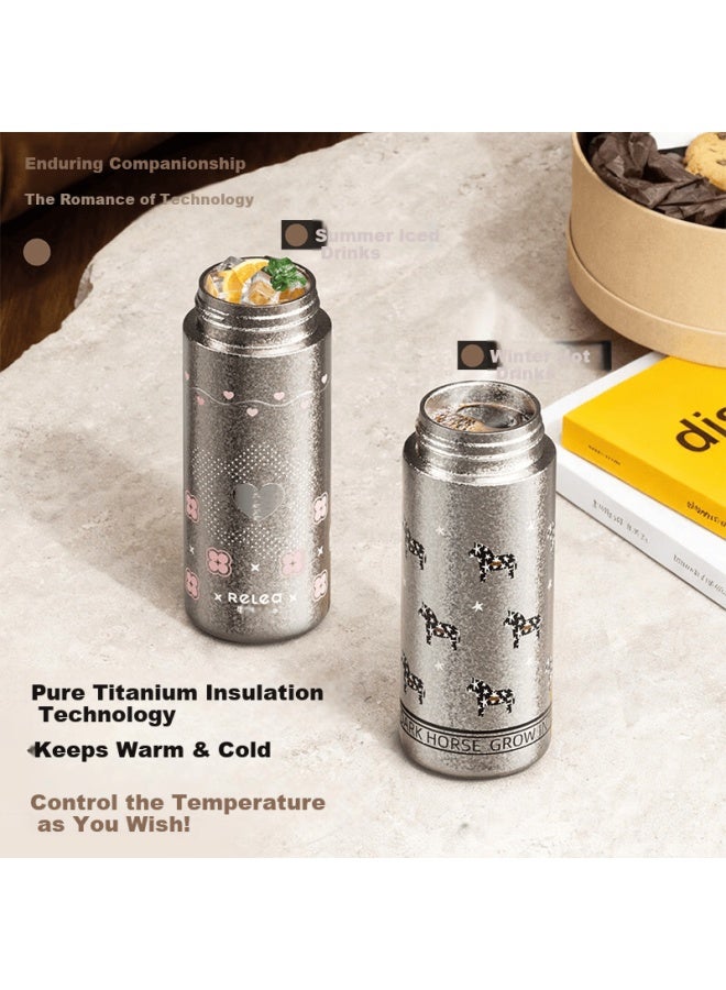 Relea Pure Titanium Kids Insulated Water Bottle Portable Straw Cup For Boys And Girls Elementary School Student Birthday Gift - Image 5