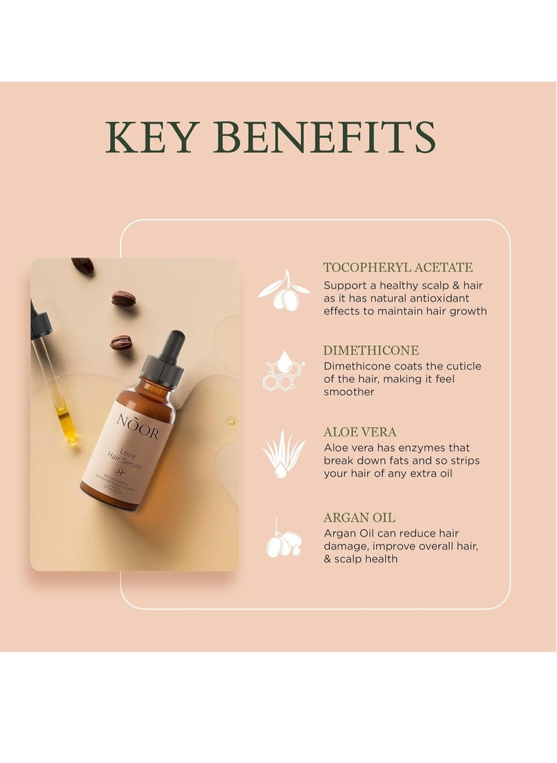 Noor NOOR HAIR Growth Serum From African Olives, for Women and Hair Loss Treatment for Frizzy and Damaged, For Thicker and Healthier- Natural Vitamins Argan Oil  - Image 3