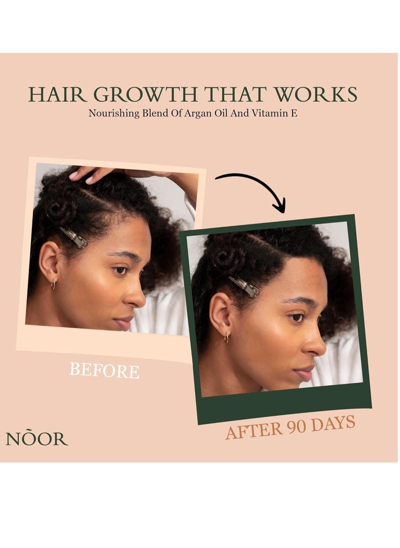Noor NOOR HAIR Growth Serum From African Olives, for Women and Hair Loss Treatment for Frizzy and Damaged, For Thicker and Healthier- Natural Vitamins Argan Oil  - Image 4