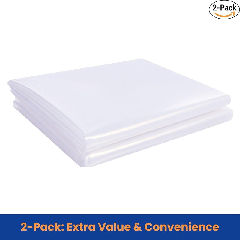 VICMORE 2 Pack Full Mattress Bags for Moving, Storage & Disposal – Clear Heavy-Duty Plastic Covers, Tear-Resistant & Dustproof, Recyclable (Fits Full/Double Beds) - Image 2