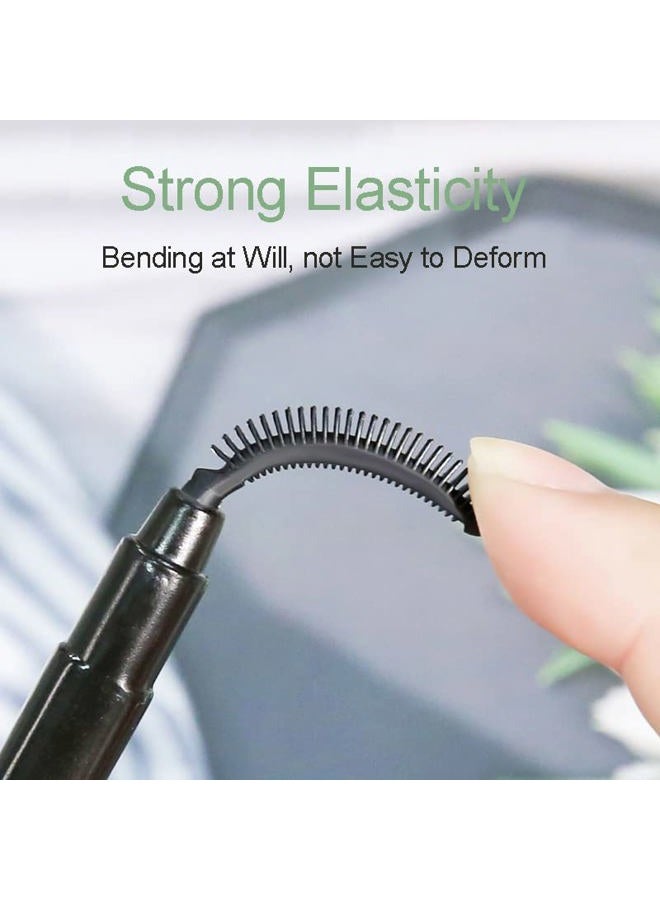 BYVUTE Eyelash Comb, Lashes Brush Separator Mascara Brush Eyelashes Definer Lash Separating Cosmetic Tool Silicone Comb, With Dust Cover, 3 Pcs, Black (3 Black) - Image 2