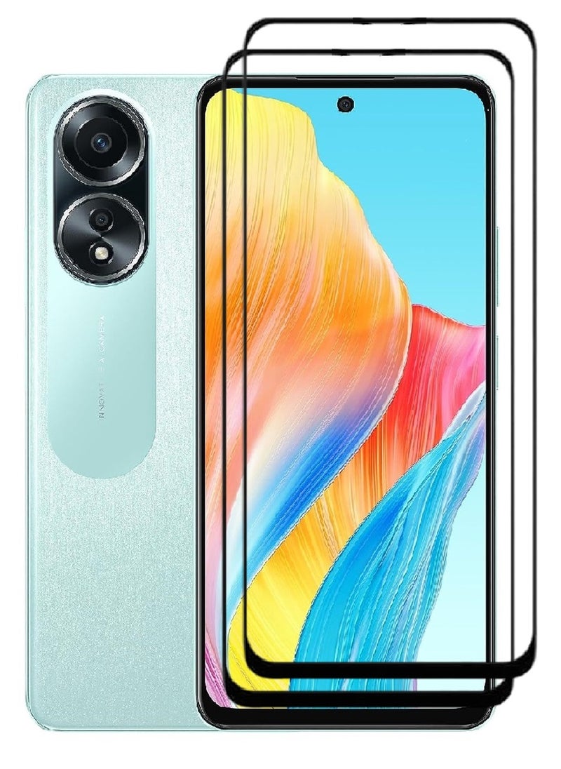 AINA 2 Pieces Tempered Glass Screen Protector 5D Designed For Oppo A58 4G Full Glue Edge to Edge Full Screen Coverage And Bubble Free - Image 1