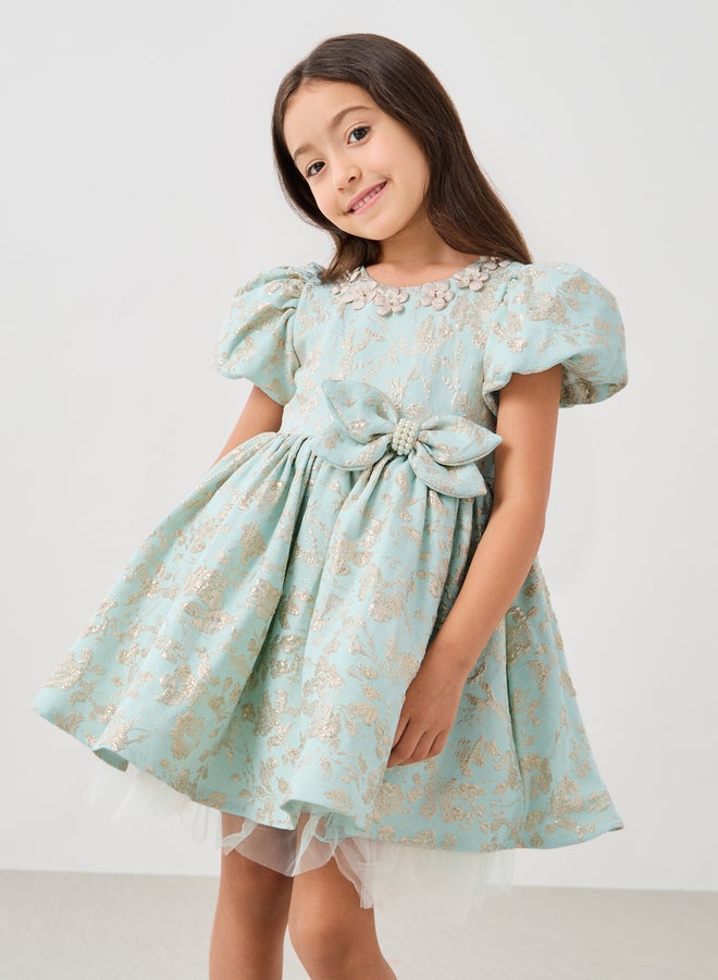 Styli Floral Brocade Party Dress  - Image 2