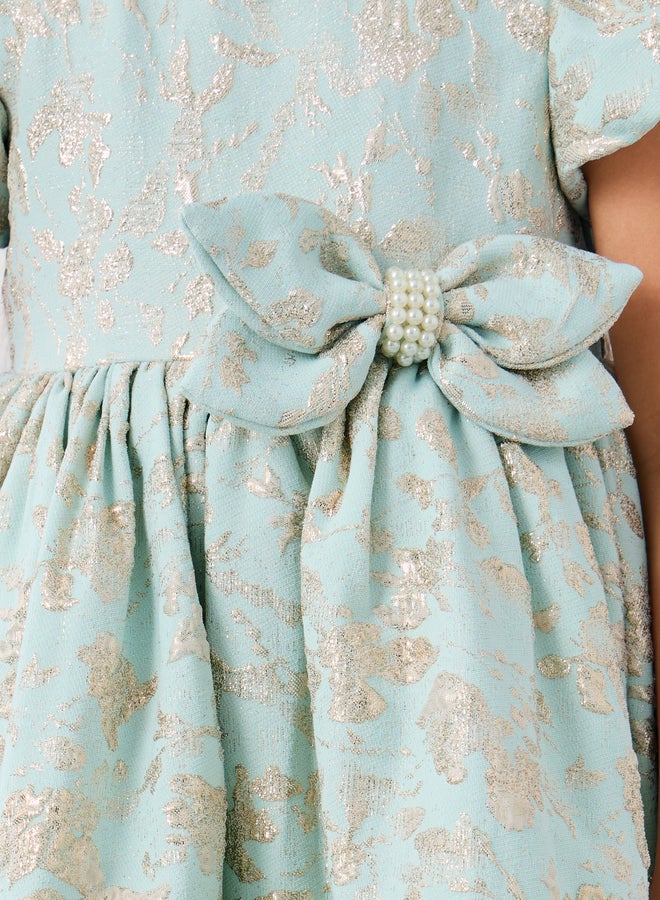 Styli Floral Brocade Party Dress  - Image 3