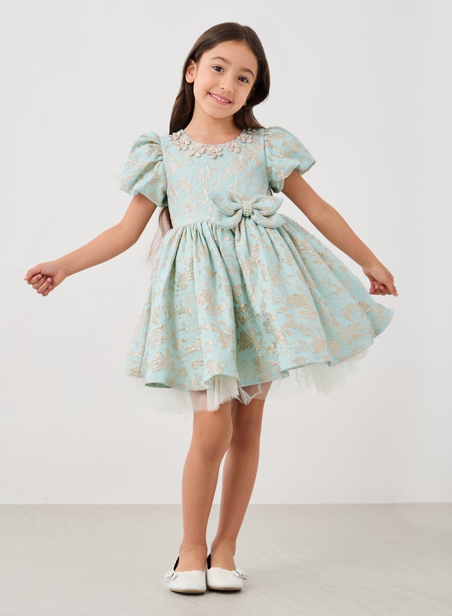 Styli Floral Brocade Party Dress  - Image 1