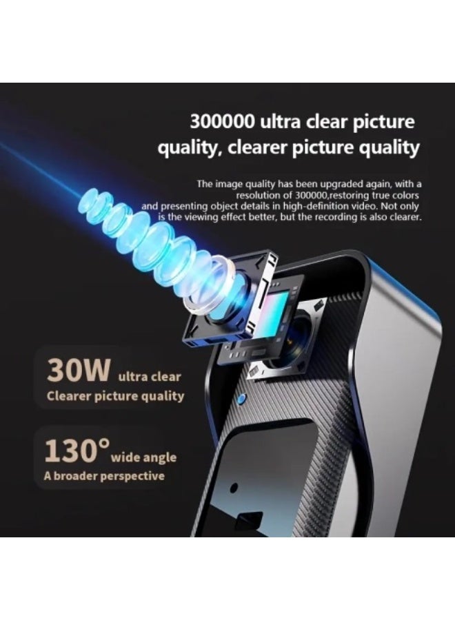 جرس باب فيديو مع شاشة - كاميرا اتصال داخلي لاسلكية مع صوت ثنائي الاتجاه، رؤية ليلية، فتحة بطاقة TF، زر تحكم، مثبت على الحائط، هاتف باب داخلي (غير مقاوم للماء) - Image 4