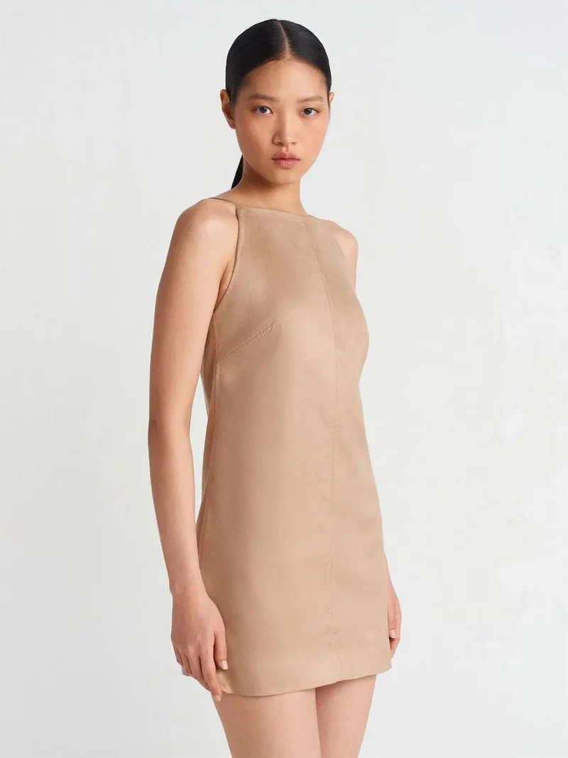 ديلفين DILVIN Sleeveless Mini Dress With Zipper