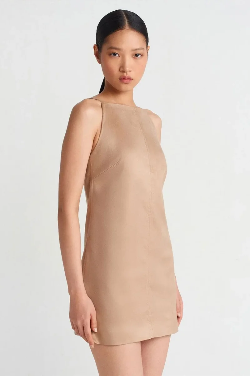 DILVIN Sleeveless Mini Dress With Zipper