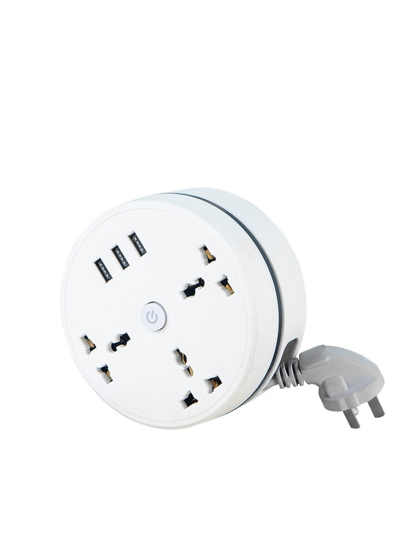 محول شحن مكتب السفر المحمول ، محول شحن دائري مع كابل تمديد قابل للسحب (طول الكابل 1 .8 م) - Image 1