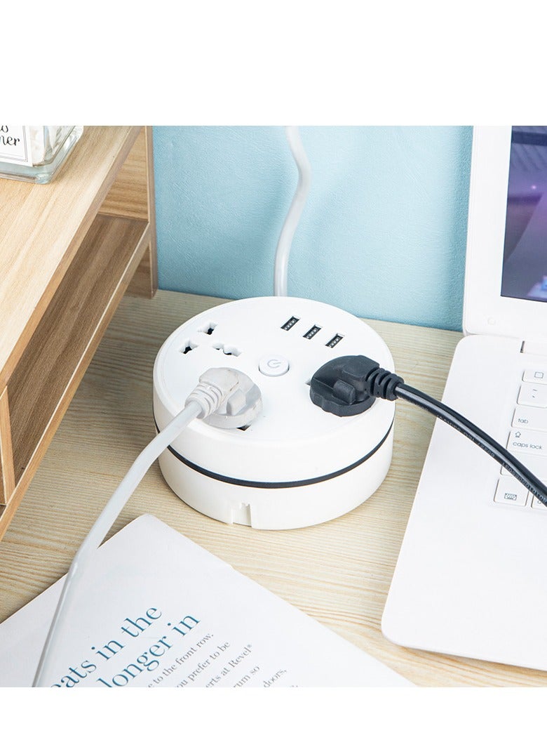 محول شحن مكتب السفر المحمول ، محول شحن دائري مع كابل تمديد قابل للسحب (طول الكابل 1 .8 م) - Image 2