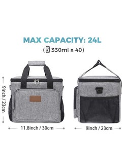 Arabest Insulated Lunch Bag, Collapsible Leakproof Cooler Tote Bag Freezable Lunch Bag with Adjustable Shoulder Strap for Women Man Adults Kids, Reusable Lunch Box for Office Work Picnic Beach (Grey)  - Image 4