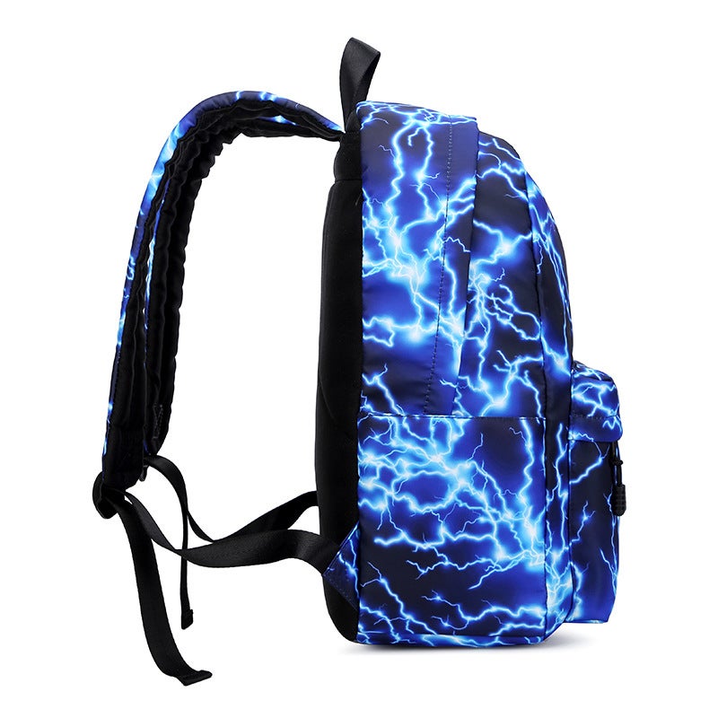 New Nylon Printed Backpack Women'S Korean-Style Middle School Student Schoolbag Starry Sky Lightning Large Capacity Backpack For Primary School Students Men - Image 4