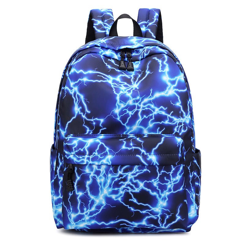 New Nylon Printed Backpack Women'S Korean-Style Middle School Student Schoolbag Starry Sky Lightning Large Capacity Backpack For Primary School Students Men - Image 1