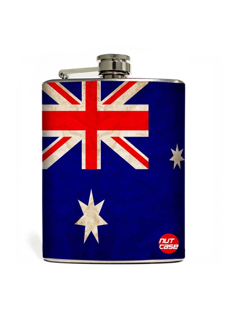 Nutcase Designer Hip Flask 7 Oz Nutcase Aussie Flag 