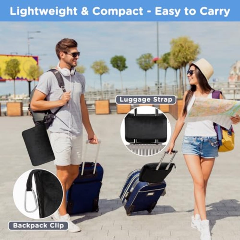 Travel Blanket Pillow, Premium 2 in 1 Soft Airplane Blanket Compact with Bag Pillowcase, Hand Luggage Sleeve and Backpack Clip - Travel Essentials for Long Trips, Flying and Car - Image 4