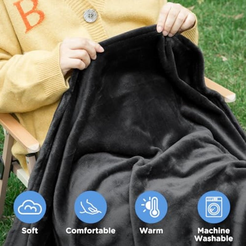Travel Blanket Pillow, Premium 2 in 1 Soft Airplane Blanket Compact with Bag Pillowcase, Hand Luggage Sleeve and Backpack Clip - Travel Essentials for Long Trips, Flying and Car - Image 3