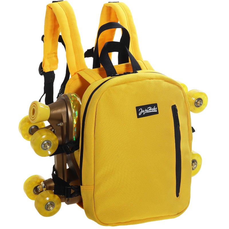 JajaHoho Roller skates bags for Women Men, Multi-functional Sports Backpack for Rollerskates, Ice skates, Inline skates, Skate Gear Storage, Durable and Stylish, 11.8 x 9 x 2.8 inches (Lemon Yellow) - Image 1