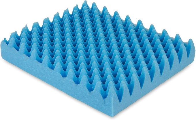 CONVOLUTED EGG CRATE FOAM CHAIR CUSHION SEAT CUSHION CAR SEAT CUSHION OFFICE CHAIR CUSHION OR WHEELCHAIR CUSHION TO RELIEVE BACK PAIN WHEELCHAIR AND RECLINER CHAIR PADS BLUE WITHOUT COVER