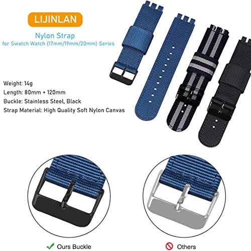 Lijinlan Replacement Nylon Watch Band for Swatch 17mm 19mm 20mm, Soft Woven Nylon Sport Stylish Strap for Swatch Watch Series Accessories (20mm Lug, Orange) - Image 5