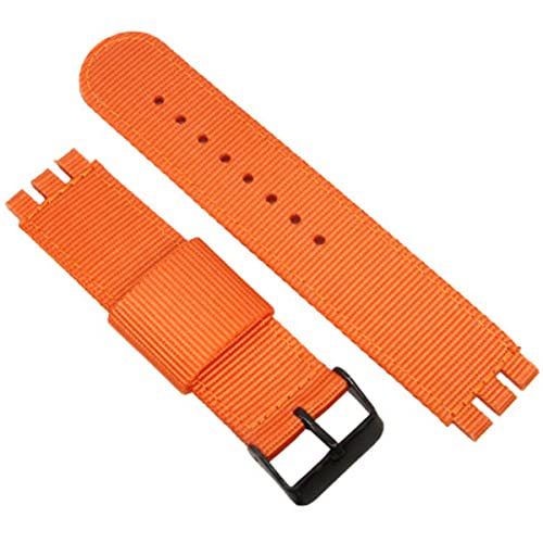Lijinlan Replacement Nylon Watch Band for Swatch 17mm 19mm 20mm, Soft Woven Nylon Sport Stylish Strap for Swatch Watch Series Accessories (20mm Lug, Orange) - Image 2