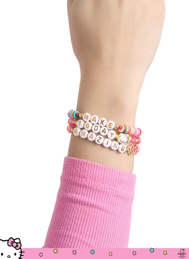 SALLY ROSE Hello Kitty Bracelet Make Today Amazing 3-Piece Set Official License, Fashion Jewelry Beaded Sanrio Bracelets Set of 3 - Image 3