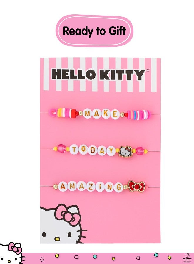 SALLY ROSE Hello Kitty Bracelet Make Today Amazing 3-Piece Set Official License, Fashion Jewelry Beaded Sanrio Bracelets Set of 3 - Image 5