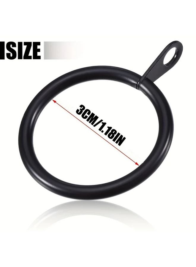 20 قطعة من حلقات الستائر السوداء المعدنية المنزلقة ذات العين لقضبان الستار 1/8 بوصة - Image 4