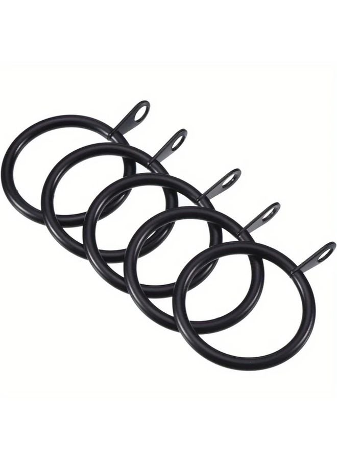 20 قطعة من حلقات الستائر السوداء المعدنية المنزلقة ذات العين لقضبان الستار 1/8 بوصة - Image 5