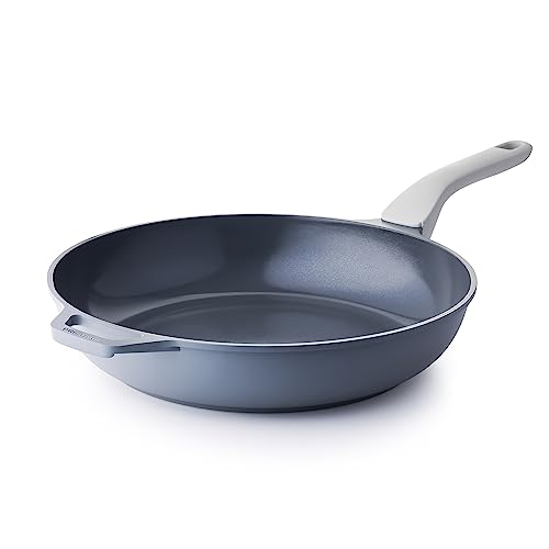 PRICUSIS Nonstick Ceramic Frying Pan, 8/10/12 Inch Non Toxic Skillet, Egg & Omelet & Chef's Pan, Induction Compatible & Oven Safe, Dishwasher Safe,PTFE PFAS & PFOA Free (12 Inch, Gray) - Image 1