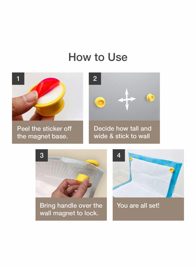 Y&D - Pee Pad Holder for Dogs, 2 Pack Potty Training Leg-Lifting Dogs & Marking in the House Any Size Puppy Pads, Magnet Easy Stick Release, Better Than Tray with Walls - Image 1