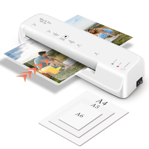 Mas & Pro Thermal Laminator with 40 Sheets, 9 Inch Durable Laminating Machine for Documents, Photos & Cards, Perfect for Home/Office/Teachers, Anti Jam, 3mil/5mil, White - Image 1