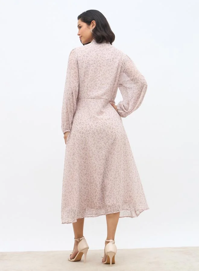 Styli Women Floral Print Long Sleeves Midi Dress