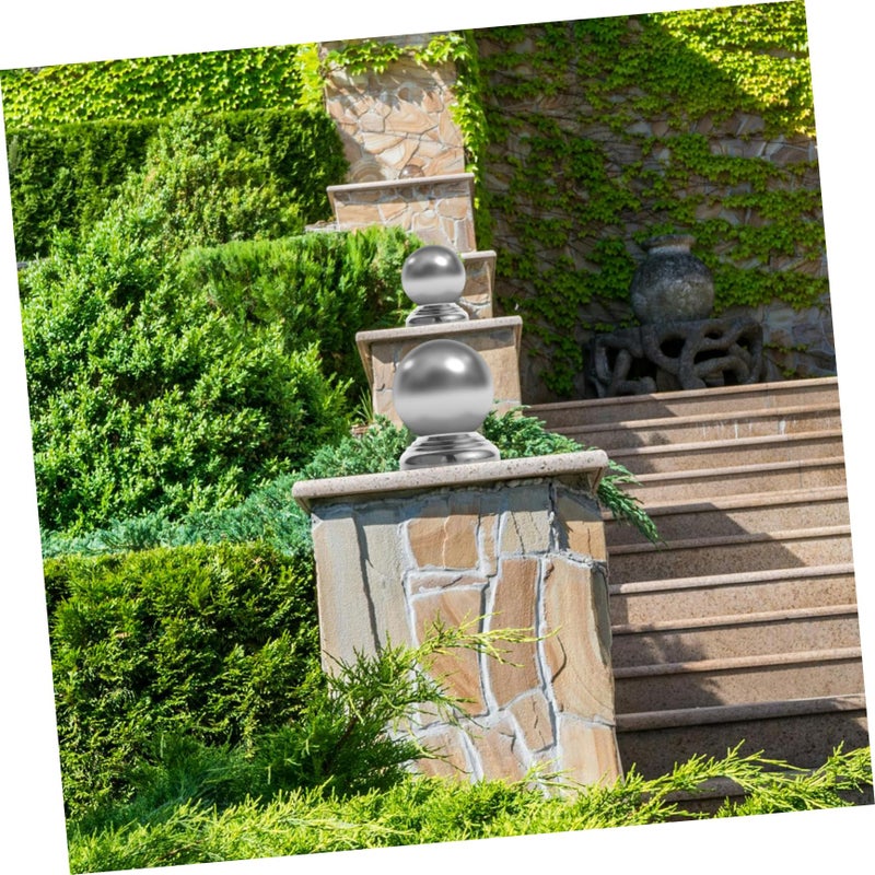 2 Pcs Stainless Steel Garden Gazing Globe Stand Weather Resistant Easy Install - Image 4